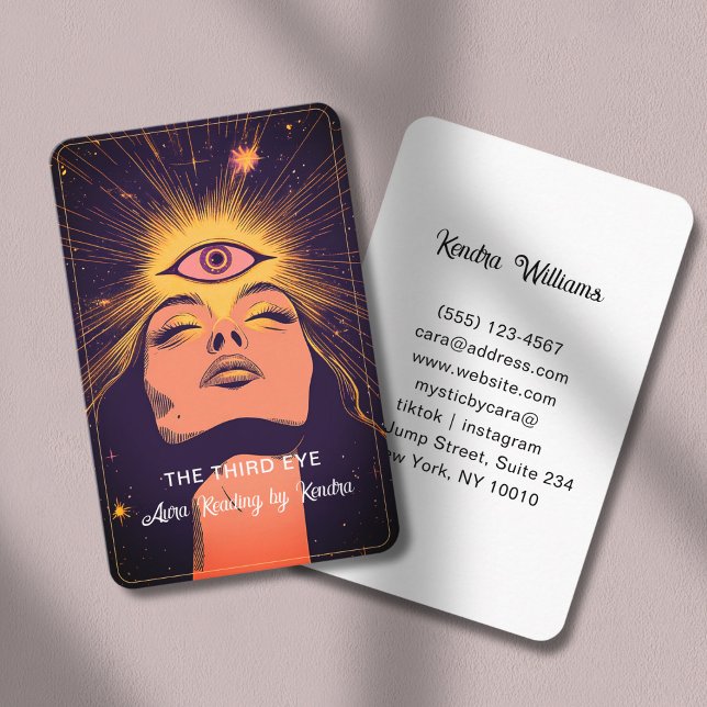 Mystic Woman Eye Dark Blue -Gold Visitenkarte (Mystic Woman Eye Dark Blue -Gold Business Card)