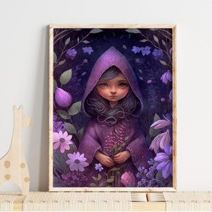 Mystic Woodland Lila Fairy   Fairy Wall Print Poster