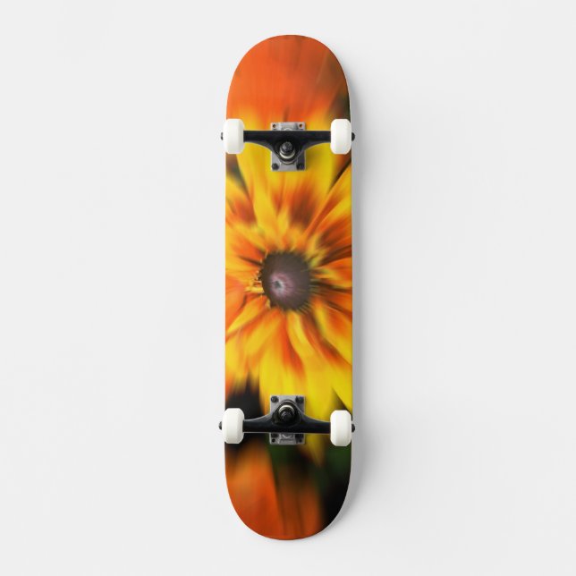Mystic Yellow Blumen Blur Skate Board Skateboard (Vorderseite)