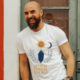 Mystic Zodiac Energy Crystal Design | Celestial Su T-Shirt