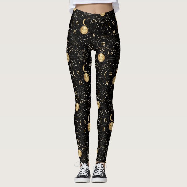 Mystic Zodiac Print Leggings (Vorderseite)