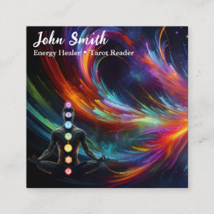 Mystical Amethyst Chakras Reiki Meditation Yoga Quadratische Visitenkarte