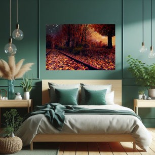 Mystical Autumn Abend Railroad Folies Poster