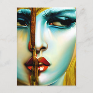 Mystical Beauty Golden Goddess Postkarte