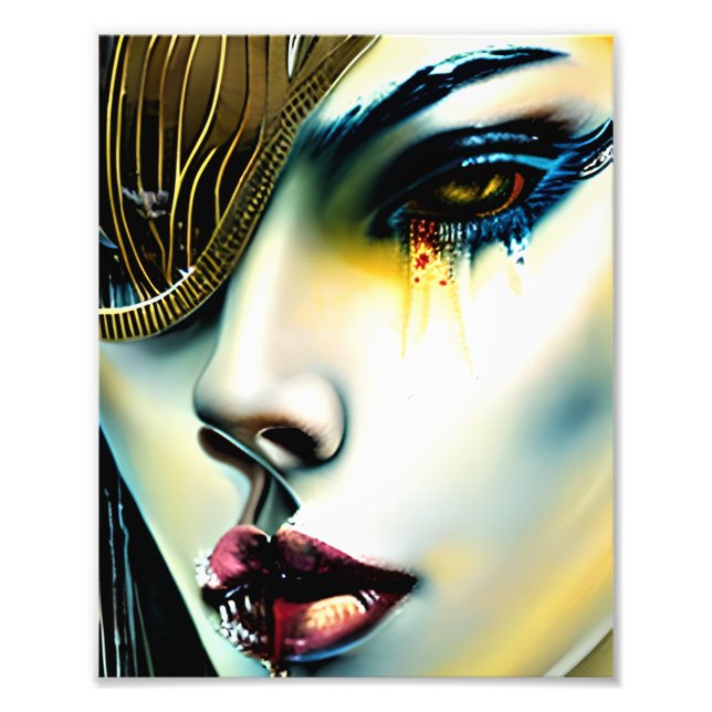 Mystical Beauty Golden Vampire Goddess Fotodruck (Vorne)