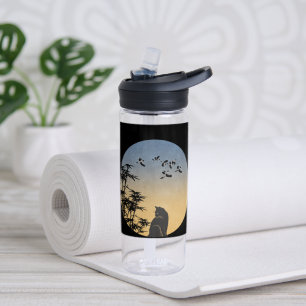 Mystical Black Cat & Bamboo-Japanisch Style Flasch Trinkflasche