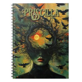 Mystical Black Crows Autumn Gothic Abstrakt Oracle Notizblock