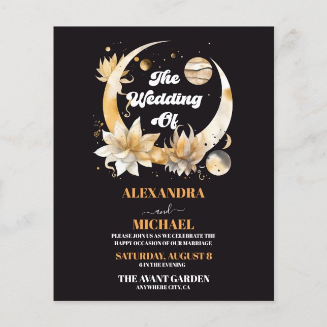 Mystical Black Gold Celestial Wedding (Vorderseite)