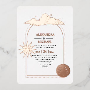 Mystical Black Gold Celestis Stars Wedding Foil I Folieneinladung