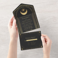 Mystical Black Gold Tarot Card Hochzeit