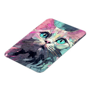 Mystical Blue Eyes Kitten Niedliche Katze Magnet