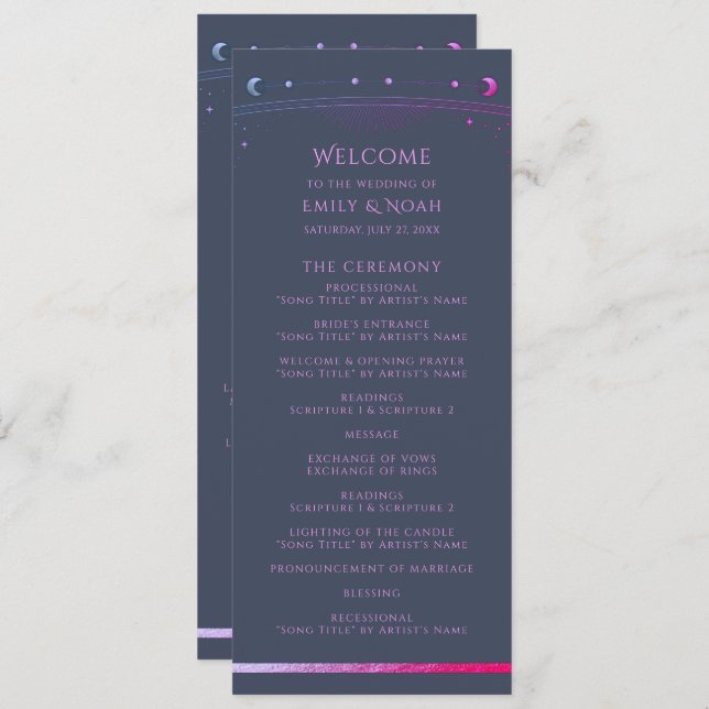 Mystical Blue Lila Sun Moon Astronomie Space Programm (Vorne/Hinten)