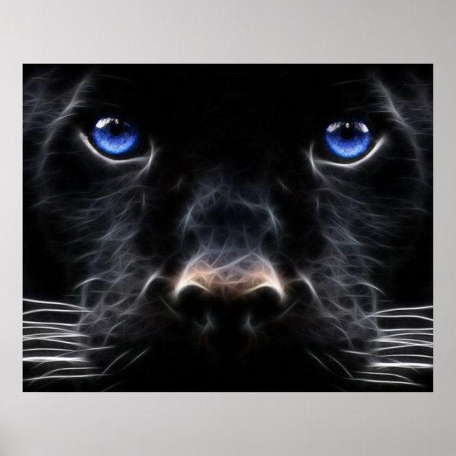 Mystical Blue Mit Augen Cat Poster (Vorne)
