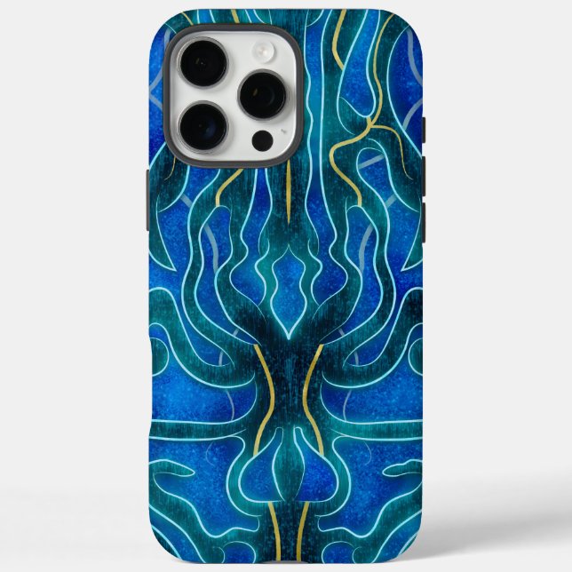 Mystical Blue Neon Ocean Kelpie Muster Case-Mate iPhone Hülle (Rückseite)
