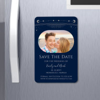Mystical Blue Silver Sun Moon Stars Hochzeit
