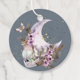 Mystical Boho Lavender Anemone Moon Geschenkanhänger