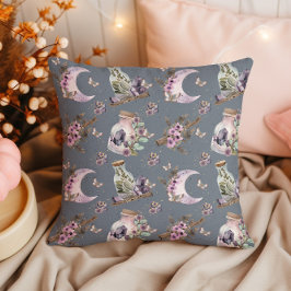 Mystical Boho Lavender Anemone Moon und Poster Kissen