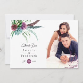 Mystical Boho Watercolor Sukkulente Hochzeit Dankeskarte