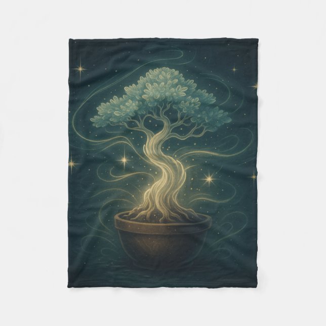 Mystical Bonsai Spirit Throw Blanket - Verzaubert Fleecedecke (Vorderseite)