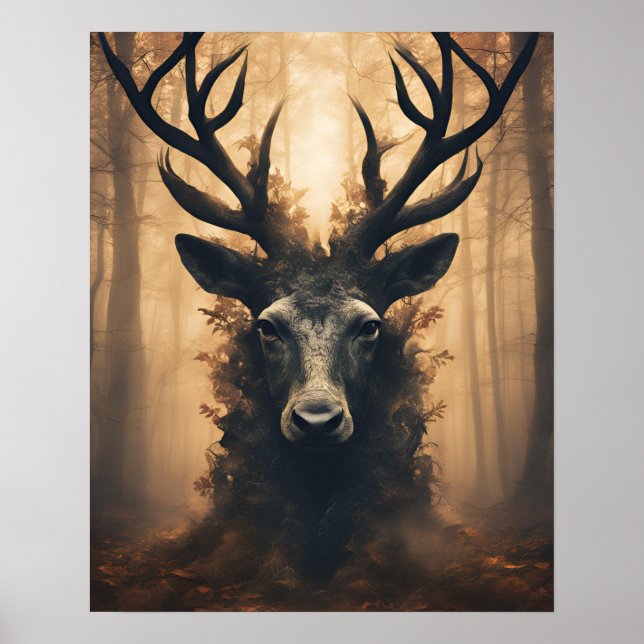 MYSTICAL BUCK HOLZ PANACH ART POSTER (Vorne)