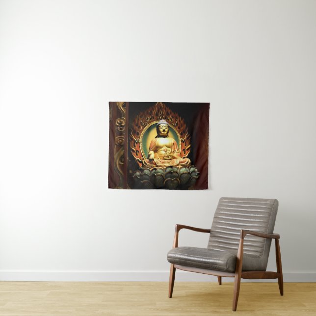 Mystical Buddha Wall Art Tapestes Wandteppich (Beispiel (Horizontal))