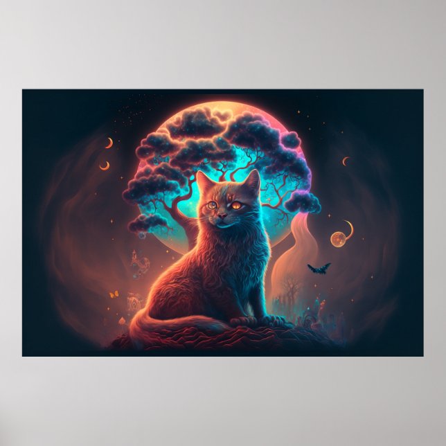 Mystical Cat Art Poster (Vorne)