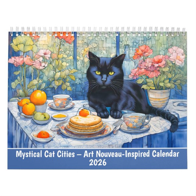 Mystical Cat Cities Art Nouveau-Inspired Calendar Kalender (Titelbild)