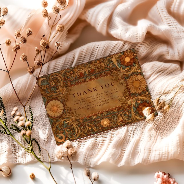 Mystical Celestial Baroque Wedding Dankeskarte (Von Creator hochgeladen)