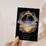 Mystical Celestial Blue Gold Hochzeit Einladung<br><div class="desc">Unsere Kollektion "Mystical Celestial Wedding" bietet Himmelselemente in Blau- und Goldtönen,  gepaart mit einem eleganten Serif Script Schriftart. In unserem Shop finden Sie passende Artikel aus dieser Kollektion. Kontaktieren Sie uns per E-Mail oder Chat,  wenn Sie besondere Wünsche haben und wir helfen Ihnen gerne weiter.</div>