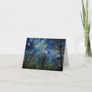 Mystical Celestial Forest Stars Nature Note Card Karte