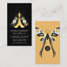 Mystical Celestial Gold Moth Business Card Visitenkarte