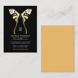 Mystical Celestial Gold Moth Business Card Visitenkarte