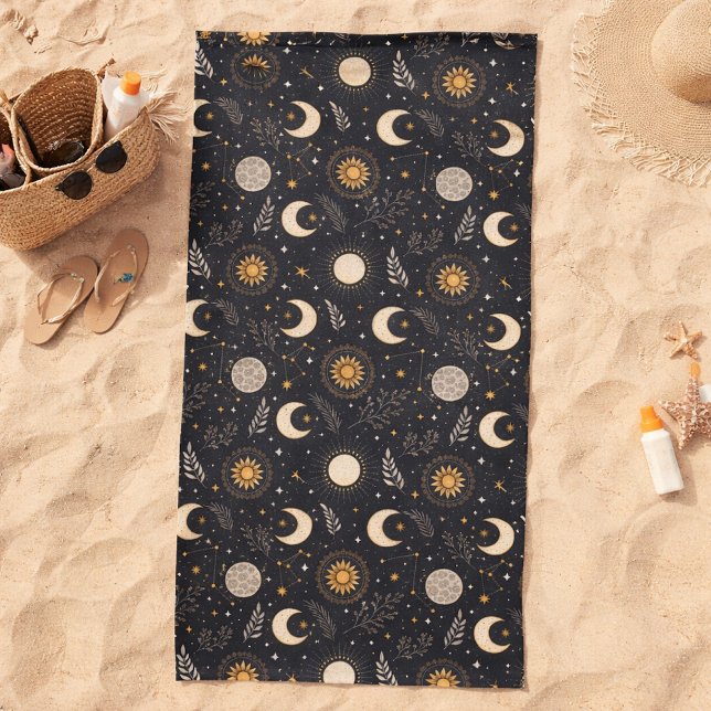 Mystical Celestial Moon Pattern  Strandtuch (Von Creator hochgeladen)
