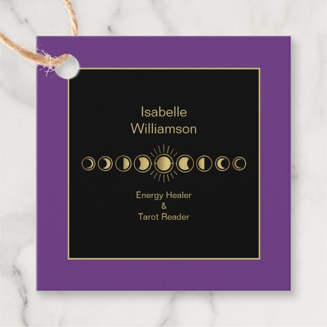 Mystical Celestial Moon Phase Amethyst Spirituell Geschenkanhänger (Vorderseite)