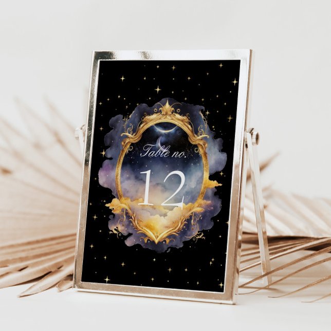 Mystical Celestial Stars Moon Wedding Tischnummer (Von Creator hochgeladen)