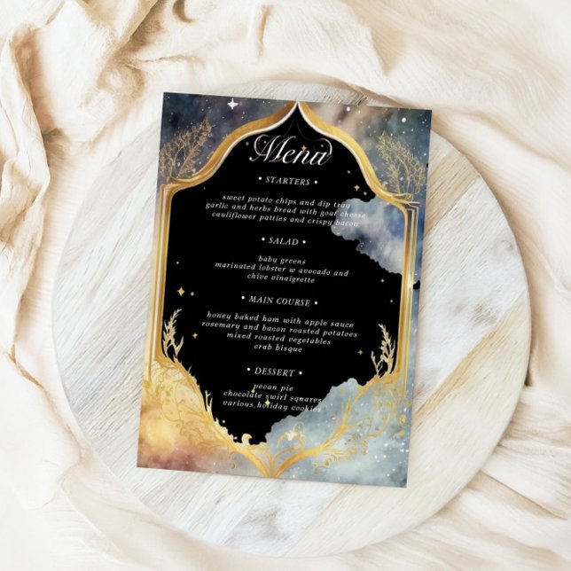 Mystical Celestis Wedding Dinner Menu Card Einladung (Von Creator hochgeladen)