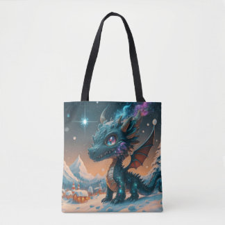 Mystical Chibi Dragon Winter Landschaft