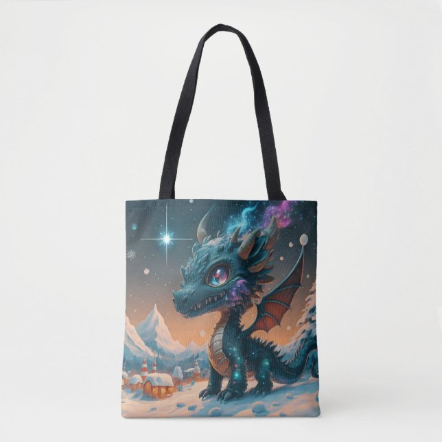 Mystical Chibi Dragon Winter Landschaft (Vorderseite)