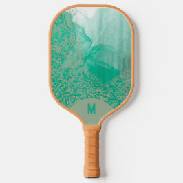 Mystical Chic Layered Jade Teal Green Pickleball Schläger