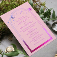 Mystical Chic Pink Lila Star Moon Foto Space