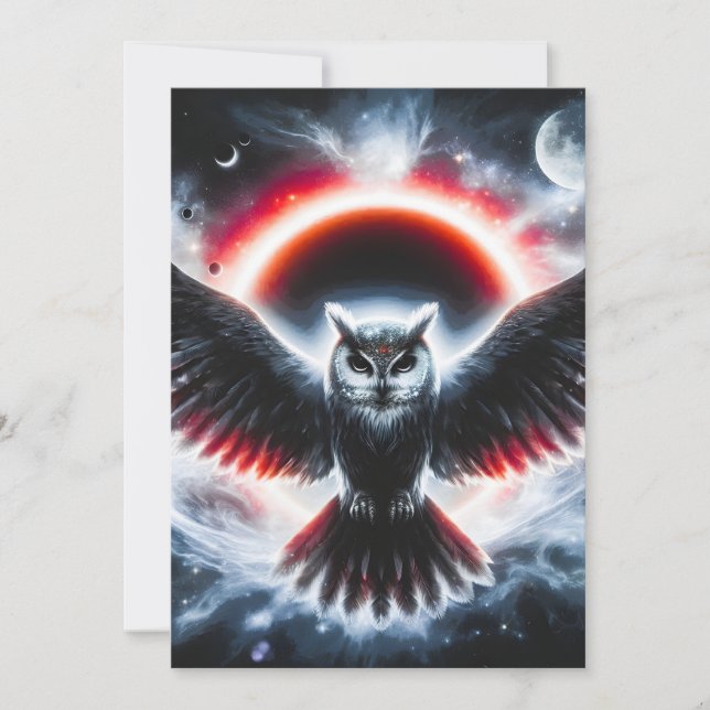 Mystical Cosmic Celestial Owl Ankündigung (Vorderseite)