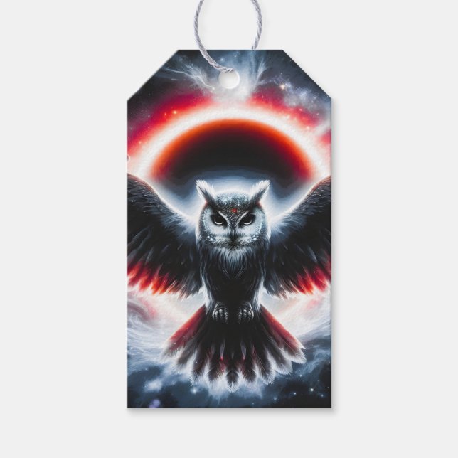 Mystical Cosmic Celestial Owl Geschenkanhänger (Vorderseite)