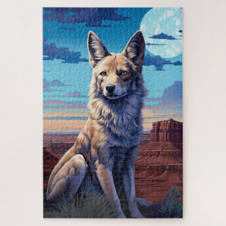 Mystical Coyote Southwestern Themed Puzzle