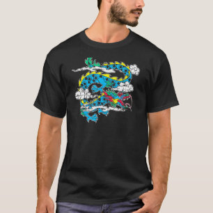 Mystical Creature Fantasy Asian Flying Dragon Chin T-Shirt