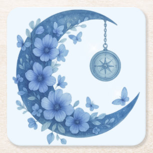 Mystical Crescent Moon Rechteckiger Pappuntersetzer
