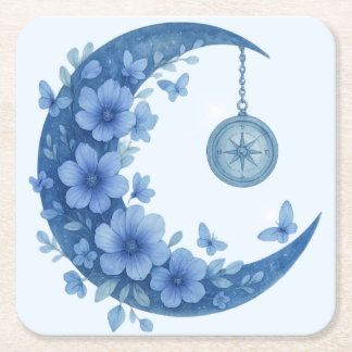Mystical Crescent Moon Rechteckiger Pappuntersetzer