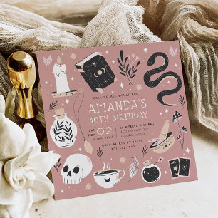 Mystical Crystal Fortune Teller Birthday Party Einladung