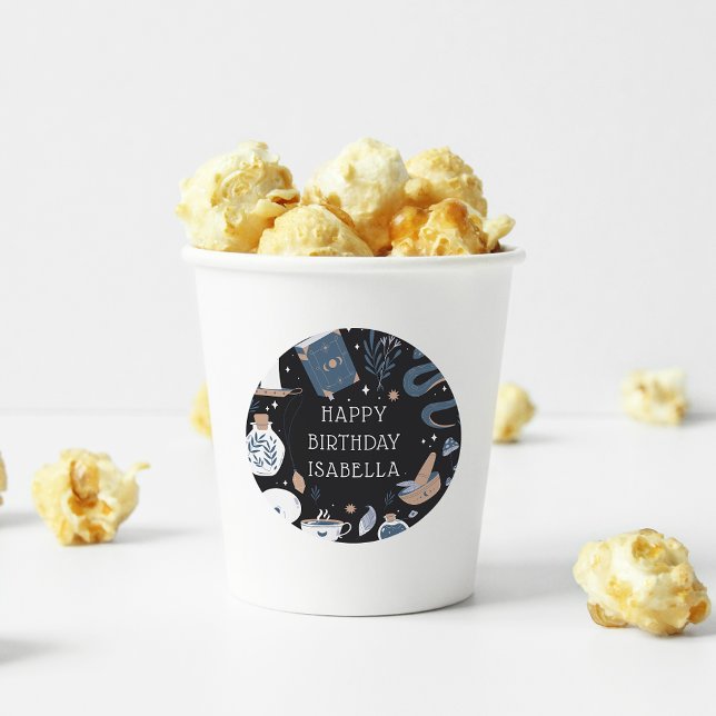 Mystical Crystal Fortune Teller Birthday Party Runder Aufkleber (Von Creator hochgeladen)