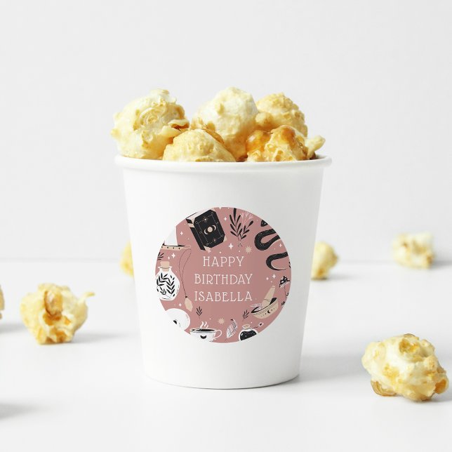 Mystical Crystal Fortune Teller Birthday Party Runder Aufkleber (Von Creator hochgeladen)