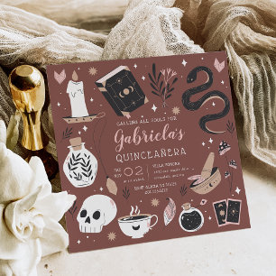 Mystical Crystal Fortune Teller Quinceanera Einladung